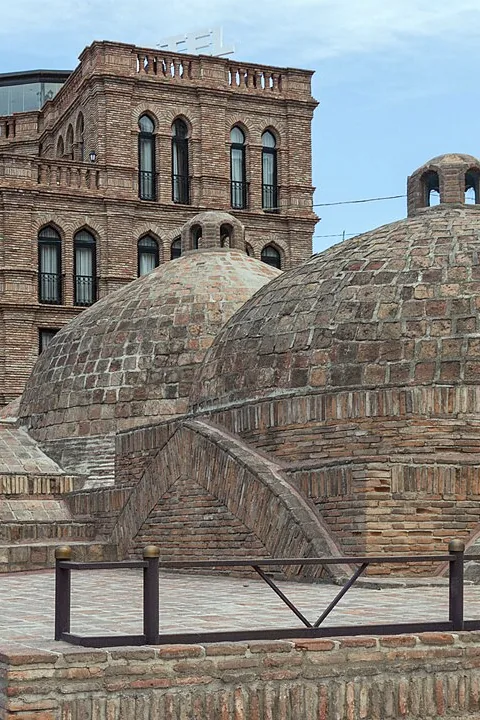 The brick domes of the sulphur baths in Abanotubani, Tbilisi